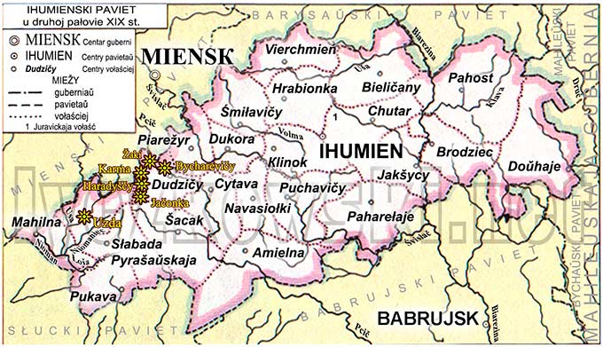 Mapa powiatu ihumeńskiego
