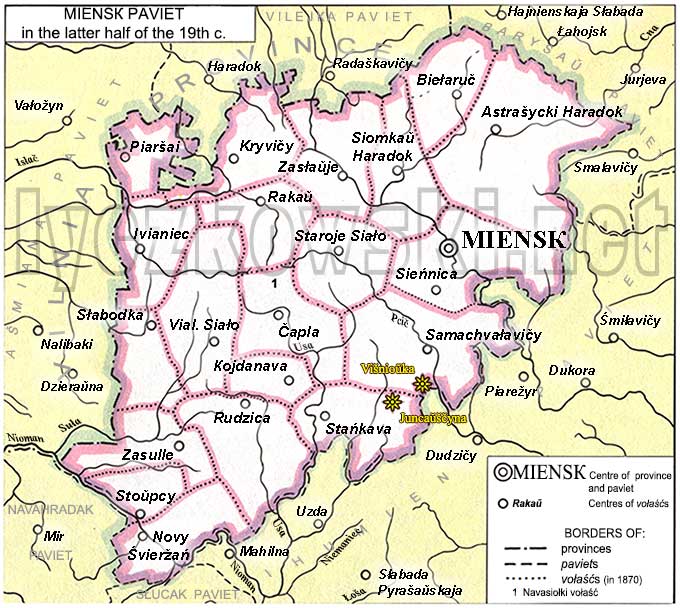 Miensk Uyezd map