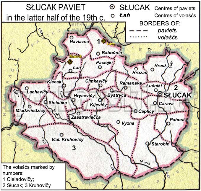 Słucak Uyezd map